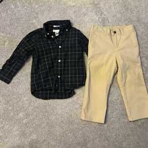 Ralph Lauren button down shirt and khaki pants